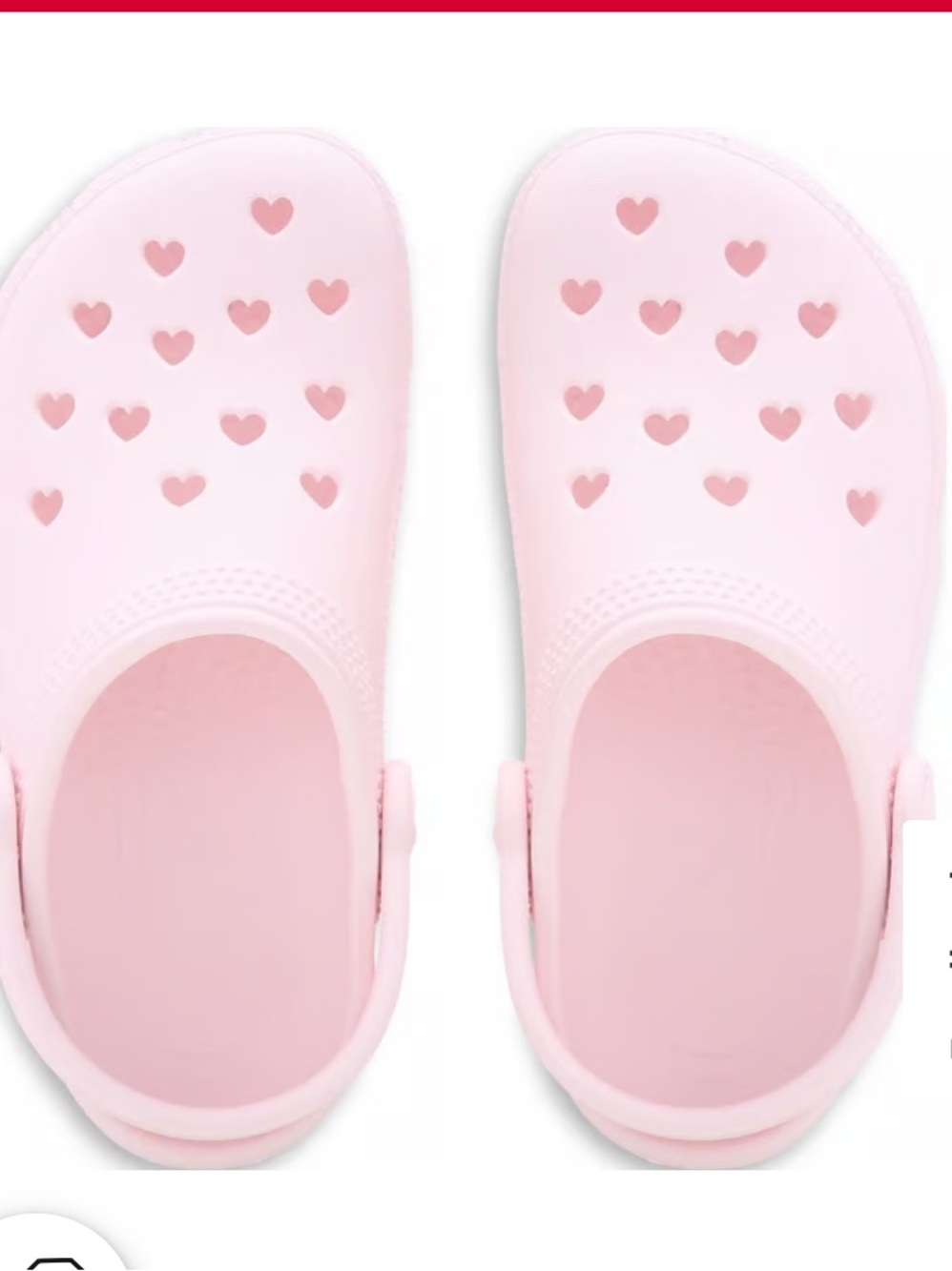 CROCS Kids Heart-Pattern Classic Clogs in Light Pink